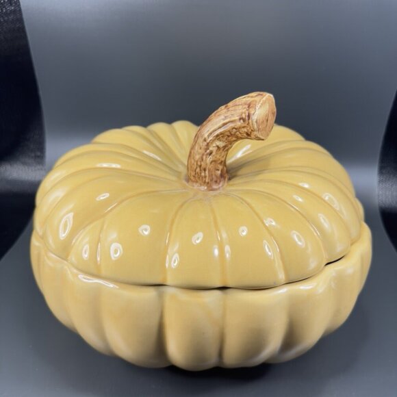 Williams Sonoma Large Pumpkin Canister Jar Container Cookie Jar Covered Dish VTG - Picture 15 of 15